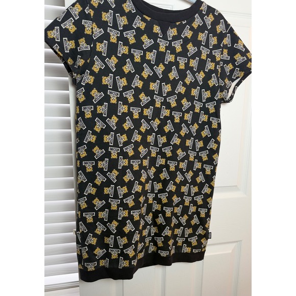 Moschino Underwear Women Black Toy Bear All Over Print T-Shirt Dress XXS - Picture 3 of 7